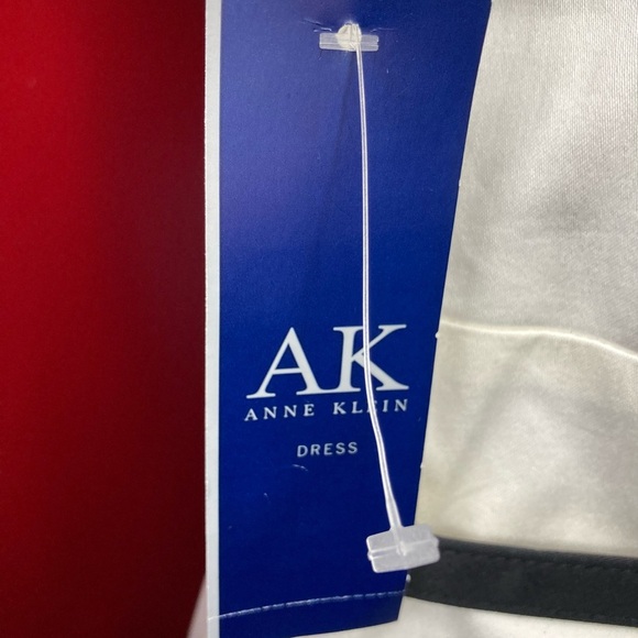 Anne Klein White Black Trimmed Fitted Dress - Picture 3 of 5